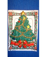 Christmas PIN #0442 American Greetings Corp Green Christmas Tree with Re... - $165.29 MXN