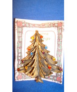 Christmas PIN #0448 Torino Vintage Brass Colored Christmas Tree Pin - $47.11 CAD