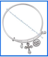 Bracelet Precious Charms Bracelet ~ CROSS ~ Inspirational ~Silvertone NE... - £11.64 GBP