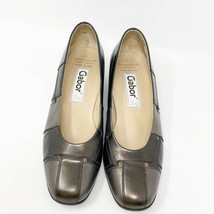 Gabor Womens Bronze Brown Leather Patchwork Block Heels Pumps, Size 7 - $39.55