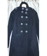 Zara Black trench Coat Jacket Warm Wear Winter high collar knee length xs - £78.84 GBP