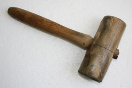 Vintage Antique Primitive 10&quot; Wooden Mallet Hammer Collectible European Tool !!! - £24.75 GBP