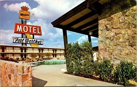 Vintage Postcard Fort Worth Western Motel Mid-Century Modern Design Printed 1960 - £11.52 GBP