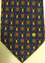 NEW $210 Alfred Dunhill London Deer &amp; Dice Blue Squares Silk Tie Made in Italy - £70.56 GBP