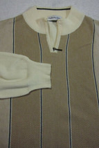 GORGEOUS Bullock &amp; Jones Cream and Browns Wide Stripe Cotton Zip Sweater... - £49.19 GBP