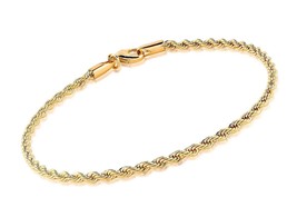 18K Gold Plated Braided Rope Anklet for Women - Made - $55.14