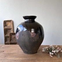 Antique Turkish Terracotta Vase - Vintage Pottery Clay Pot - £197.49 GBP