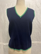 Vintage Women&#39;s Blue Crissa Linea Italiana Sweater Vest Preppy - $19.79