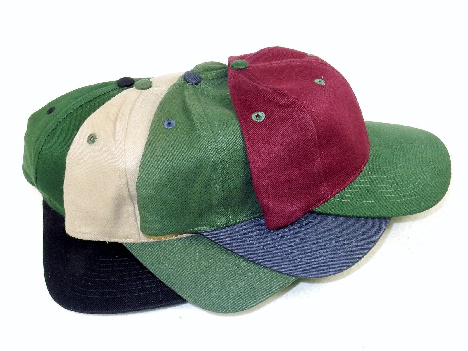 6 Panel Twill Baseball Cap, 2 Tone, Choice of 4 Color Combos ~ Free USA ... - $7.95