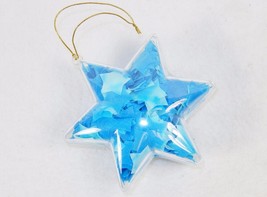 Holiday Ornament w/Blue Confetti Bath Soap, 6 Point Star Shaped, Floral Scented - £3.81 GBP