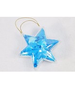 Holiday Ornament w/Blue Confetti Bath Soap, 6 Point Star Shaped, Floral ... - £3.78 GBP
