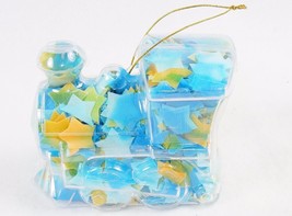 Holiday Ornament w/Colorful Confetti Bath Soap, Toy Train Shaped, Floral Scented - £3.88 GBP