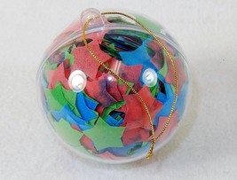 Holiday Ornament w/Multi-Colored Confetti Bath Soap, Ball Shaped, Floral... - £3.79 GBP