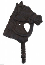 Horse Head Western Wall Hook Rust Brown Cast Iron Rustic Home Decor 6.25... - $9.74