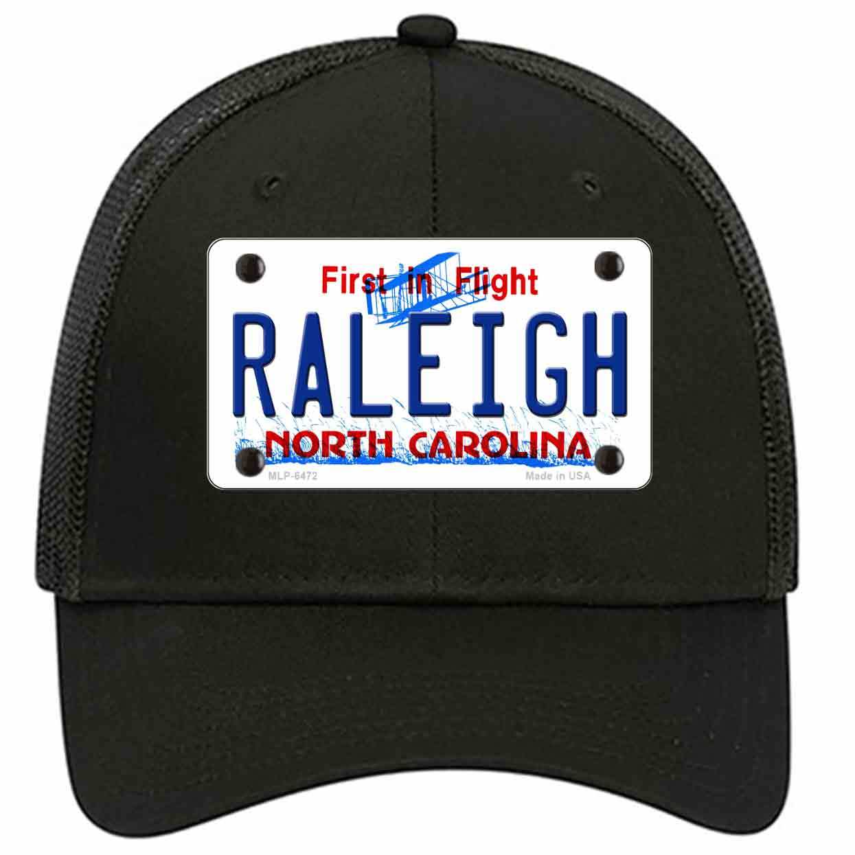 Raleigh North Carolina Novelty Black Mesh License Plate Hat - Hats