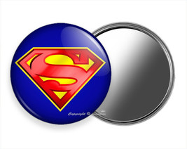 CLASSIC SUPERMAN SUPER HERO BLUE LOGO COMICS PURSE MAKEUP HAND MIRROR GI... - $13.34+