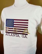 American Flag T Shirt Atlanta GA Patriotic Men’s Size M State Pride - $11.86