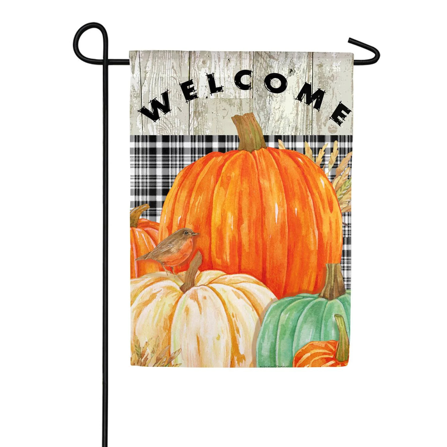 Primary image for Fresh Pumpkins Garden Suede Flag- 2 Sided Message, 12.5" x 18"