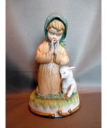 Lefton China Figurine: Praying Girl with Lamb Beside Her GG5600 - £5.58 GBP