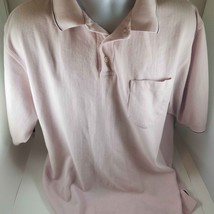 Mens Pink Black Haggar Cool 18 Polo Golf Shirt Cotton Blend XL - £10.98 GBP