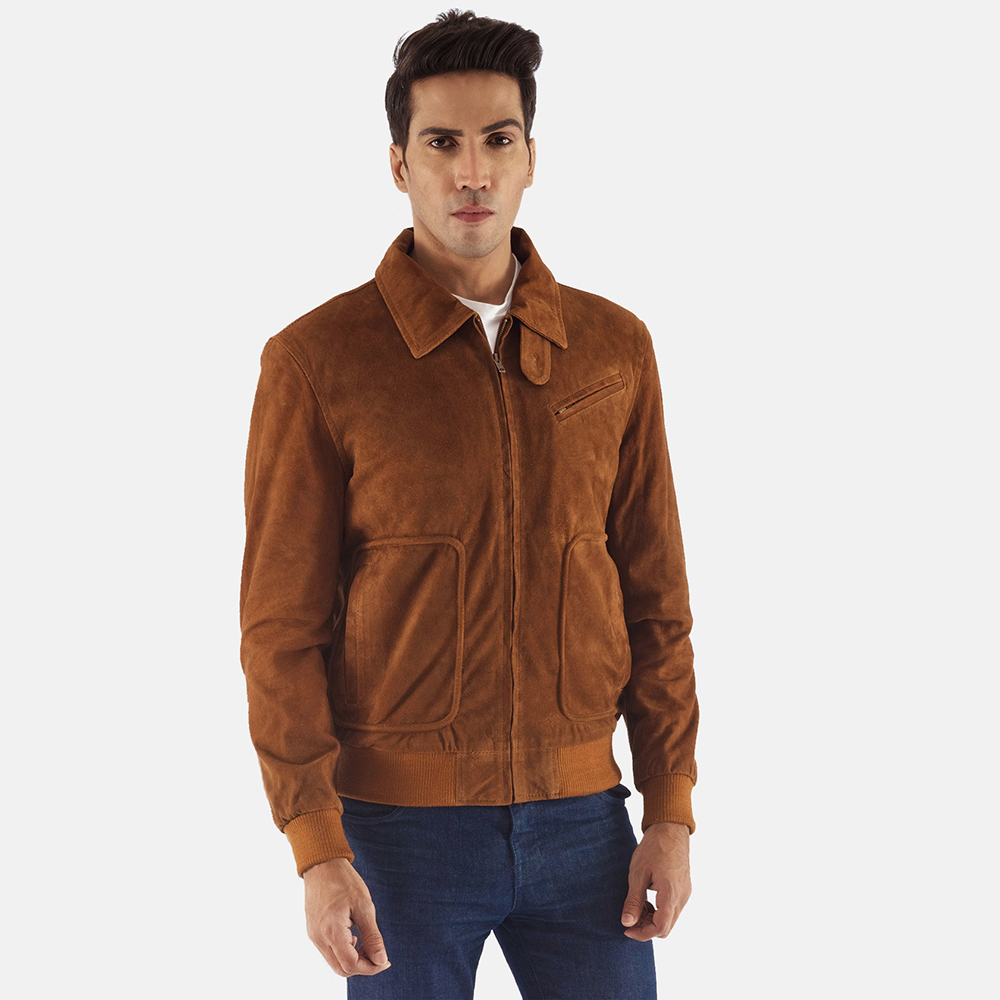 New Handmade Men's Tomchi Tan Suede Leather Jacket 2019