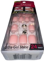 KISS Impress Press-On Nails Solid Pink &amp; Charms #56660 Ecstatic Cling Ne... - $12.86