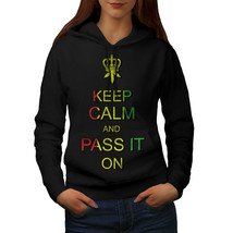 Keep Calm Weed Pot Rasta Sweatshirt Hoody On Rasta Smoke Women Hoodie - $21.99