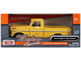 1972 Ford F-100 Pickup Truck Yellow Timeless Legends Series 1/24 Diecast... - £30.82 GBP