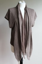 Classiques Entier S Brown Silk Linen Knit Short Sleeve Cardigan Sweater - £10.80 GBP
