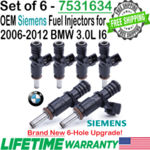 New x6 Siemens OEM 6-Hole Upgrade Fuel Injectors for 2006, 2007 BMW 525i 3.0L I6 - £316.14 GBP