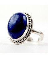 925 Sterling Silver Lapis Lazuli Handmade Ring SZ H to Y Festive Gift RS... - £34.20 GBP
