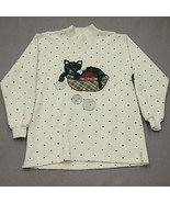 Vtg 90s Pullover Sweatshirt M Cat Yarn Basket Lady Footlocker Casuals Gr... - £28.01 GBP