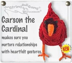 Kamibashi Carson the Cardinal Original String Doll Keychain - $16.82