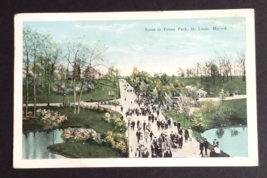 Scene from Forest Park Aerial View Crowd St Louis Missouri MO Postcard c1930s - £3.23 GBP