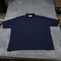 Port Authority Shirt Mens 6XL Navy Blue Polo Short Sleeve Wing Collar Button - £15.55 GBP