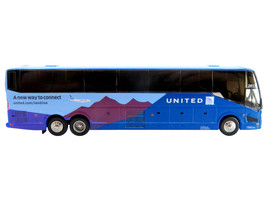 Prevost H3-45 Coach Bus &quot;United Airlines&quot; Blue with Graphics Limited Edition ... - £50.06 GBP