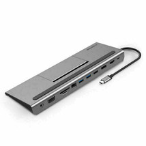 USB C Docking Station with 100W PD HDMI/DP VGA Ethernet Card Reader Aux Adapter - £39.84 GBP