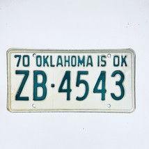 1970 United States Oklahoma Tulsa County Passenger License Plate ZB-4543 - $12.28 CAD
