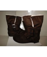 Roxy Oslo Faux Fur Dark Brown Buckle Boots Size 7.5 Brand New - £38.61 GBP