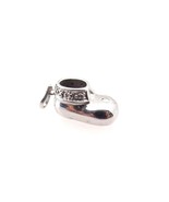 14k White Gold Baby Girl Shoe Charm Pendant With Diamond illusion Design - $309.94 CAD