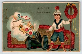 New Year Postcard Boy Shooting Cannon Fantasy Series 788 Otto Schloss Germany - £12.90 GBP