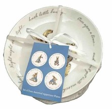 BEATRIX POTTER The World of Peter Rabbit Appetizer Snack Plates 6&quot; SET o... - $27.99