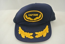 Captain Navy Hat Snapback Adjustable Cap Blue Gold Mohr&#39;s Mesh Trucker - $19.24
