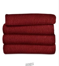 Sunbeam Electric Heated Fleece Warming Throw Blanket Garnet Red - £30.46 GBP