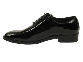 Men Santino Luciano Formal Dress Shoes Patent Leather Shiny Lace up C530 Black image 4