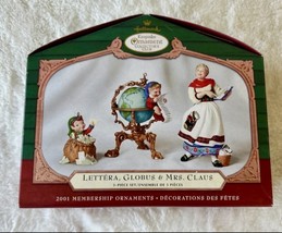 Hallmark 2001 Lettera Globus Mrs. Claus Set of 3 KOC Club Membership Orn... - $15.99