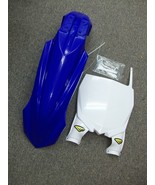 Blue Cycra Front Fender + White Front Stadium Number Plate Yamaha YZ 250... - £49.41 GBP