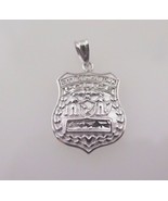 14k White Gold City Of New York Police Badge Pendant Charm - $343.05 CAD