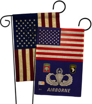 US Airborne Burlap - Impressions Decorative USA Vintage Applique Garden Flags Pa - £27.49 GBP