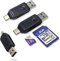 3 Pack SD Card Reader for Android and PC Micro SD Card to USB Adapter USB C and  - £14.65 GBP